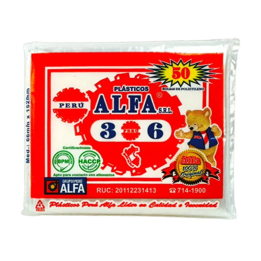 Bolsa Transparente Alfa 3 x 6